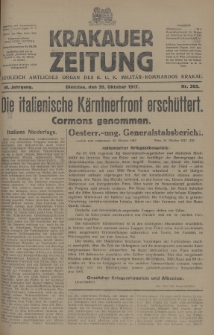 Krakauer Zeitung : zugleich amtliches Organ des K. U. K. Militär-Kommandos Krakau. 1917, nr 302
