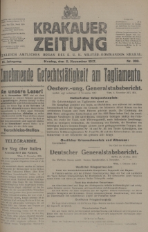 Krakauer Zeitung : zugleich amtliches Organ des K. U. K. Militär-Kommandos Krakau. 1917, nr 308
