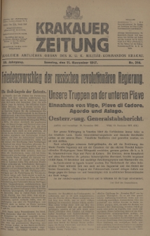 Krakauer Zeitung : zugleich amtliches Organ des K. U. K. Militär-Kommandos Krakau. 1917, nr 314