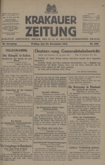 Krakauer Zeitung : zugleich amtliches Organ des K. U. K. Militär-Kommandos Krakau. 1917, nr 326
