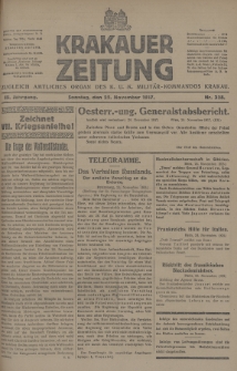 Krakauer Zeitung : zugleich amtliches Organ des K. U. K. Militär-Kommandos Krakau. 1917, nr 328