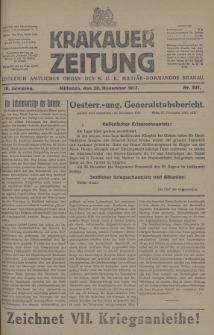 Krakauer Zeitung : zugleich amtliches Organ des K. U. K. Militär-Kommandos Krakau. 1917, nr 331