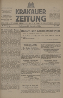 Krakauer Zeitung : zugleich amtliches Organ des K. U. K. Militär-Kommandos Krakau. 1917, nr 333