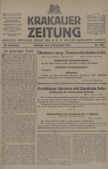Krakauer Zeitung : zugleich amtliches Organ des K. U. K. Militär-Kommandos Krakau. 1917, nr 335