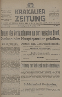 Krakauer Zeitung : zugleich amtliches Organ des K. U. K. Militär-Kommandos Krakau. 1917, nr 338