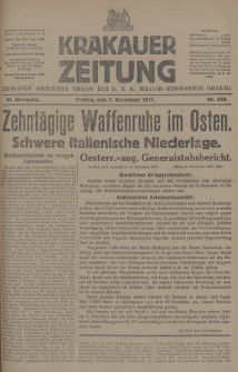 Krakauer Zeitung : zugleich amtliches Organ des K. U. K. Militär-Kommandos Krakau. 1917, nr 340