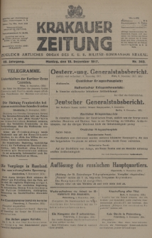 Krakauer Zeitung : zugleich amtliches Organ des K. U. K. Militär-Kommandos Krakau. 1917, nr 341