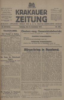Krakauer Zeitung : zugleich amtliches Organ des K. U. K. Militär-Kommandos Krakau. 1917, nr 348