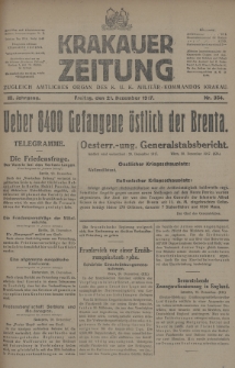Krakauer Zeitung : zugleich amtliches Organ des K. U. K. Militär-Kommandos Krakau. 1917, nr 354