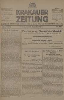 Krakauer Zeitung : zugleich amtliches Organ des K. U. K. Militär-Kommandos Krakau. 1917, nr 360