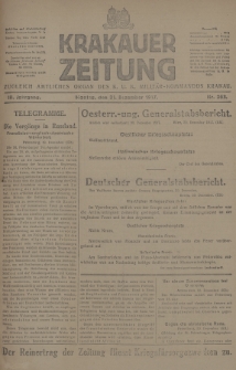 Krakauer Zeitung : zugleich amtliches Organ des K. U. K. Militär-Kommandos Krakau. 1917, nr 363