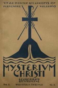 Mysterium Christi : czasopismo liturgiczne. R. 2, 1931, nr 8