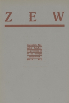 Zew : czasopismo młodzieży Państw. Gimnazjum IV im. Henryka Sienkiewicza. R. 2, 1934, nr 2