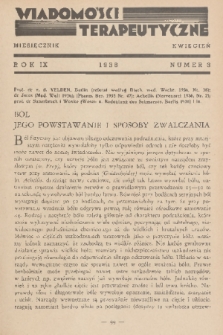Wiadomości Terapeutyczne. R. 9, 1938, nr 3