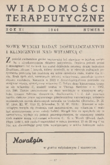 Wiadomości Terapeutyczne. R. 11, 1940, nr 3