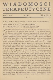 Wiadomości Terapeutyczne. R. 12, 1941, nr 2