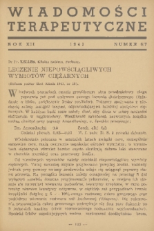 Wiadomości Terapeutyczne. R. 12, 1941, nr 6-7