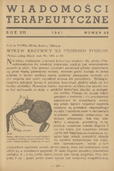 Wiadomości Terapeutyczne. R. 12, 1941, nr 8-9