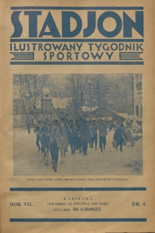Stadjon : ilustrowany tygodnik sportowy. R. 7, 1929, nr 4