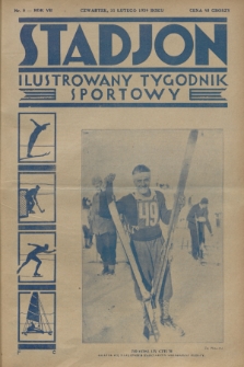 Stadjon : ilustrowany tygodnik sportowy. R. 7, 1929, nr 8