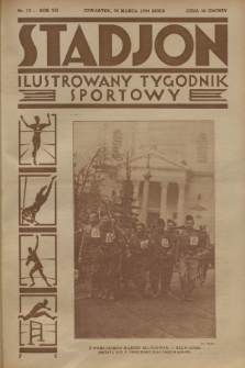 Stadjon : ilustrowany tygodnik sportowy. R. 7, 1929, nr 13