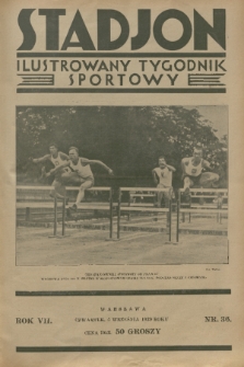 Stadjon : ilustrowany tygodnik sportowy. R. 7, 1929, nr 36
