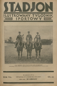 Stadjon : ilustrowany tygodnik sportowy. R. 7, 1929, nr 42