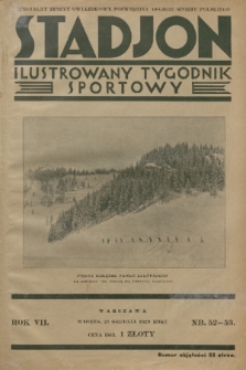 Stadjon : ilustrowany tygodnik sportowy. R. 7, 1929, nr 52-53