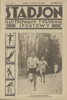 Stadjon : ilustrowany tygodnik sportowy. R. 6, 1928, nr 16
