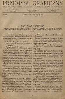 Przemysł Graficzny : organ Rady Połączonych Organizacji Przemysłu Graficznego w Warszawie. R. 1, 1924, nr 3