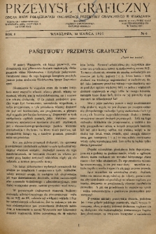Przemysł Graficzny : organ Rady Połączonych Organizacji Przemysłu Graficznego w Warszawie. R. 2, 1925, nr 6
