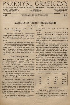 Przemysł Graficzny : organ Rady Połączonych Organizacji Przemysłu Graficznego w Warszawie. R. 2, 1925, nr 8