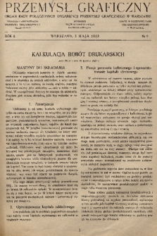 Przemysł Graficzny : organ Rady Połączonych Organizacji Przemysłu Graficznego w Warszawie. R. 2, 1925, nr 9