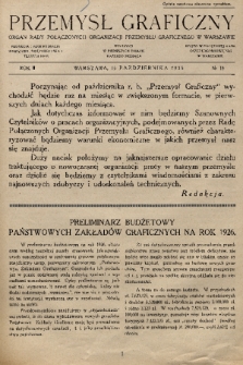 Przemysł Graficzny : organ Rady Połączonych Organizacji Przemysłu Graficznego w Warszawie. R. 2, 1925, nr 18