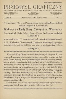 Przemysł Graficzny : organ Rady Połączonych Organizacji Przemysłu Graficznego w Warszawie. R. 3, 1926, nr 11