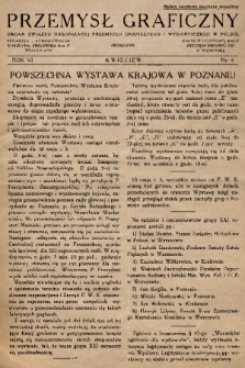 Przemysł Graficzny : organ Rady Połączonych Organizacyj Przemysłu Graficznego i Wydawniczego w Polsce. R. 6, 1929, nr 4