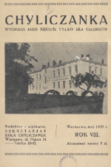 Chyliczanka. R. 8, 1929, nr 1