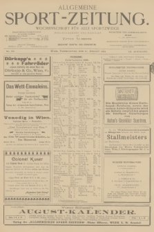 Allgemeine Sport-Zeitung : Wochenschrift für alle Sportzweige. Jg.20, 1899, No. 62