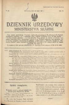 Dziennik Urzędowy Ministerstwa Skarbu. 1927, nr 22