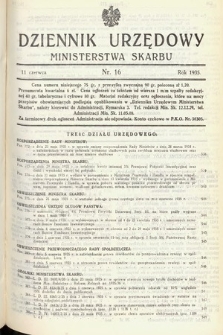 Dziennik Urzędowy Ministerstwa Skarbu. 1935, nr 16