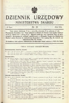 Dziennik Urzędowy Ministerstwa Skarbu. 1935, nr 20