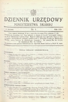 Dziennik Urzędowy Ministerstwa Skarbu. 1936, nr 1