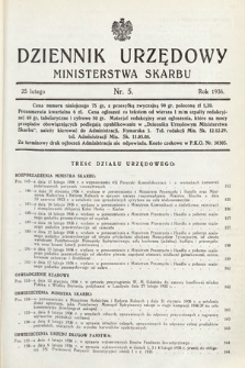 Dziennik Urzędowy Ministerstwa Skarbu. 1936, nr 5