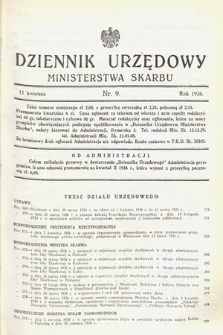 Dziennik Urzędowy Ministerstwa Skarbu. 1936, nr 9