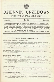 Dziennik Urzędowy Ministerstwa Skarbu. 1936, nr 33