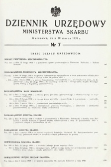 Dziennik Urzędowy Ministerstwa Skarbu. 1938, nr 7