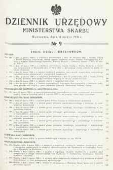 Dziennik Urzędowy Ministerstwa Skarbu. 1938, nr 9