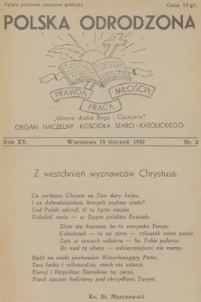 Polska Odrodzona : organ naczelny Kościoła Staro-Katolickiego. R.15, 1937, nr 2