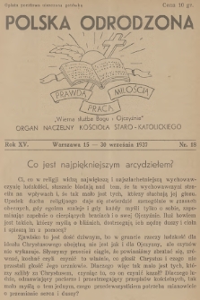 Polska Odrodzona : organ naczelny Kościoła Staro-Katolickiego. R.15, 1937, nr 18