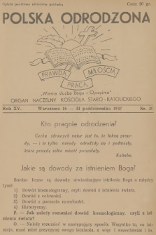 Polska Odrodzona : organ naczelny Kościoła Staro-Katolickiego. R.15, 1937, nr 20